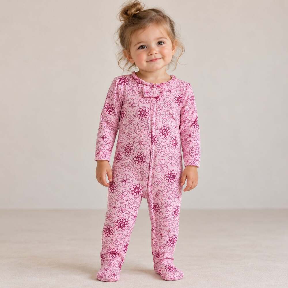Aden + Anais Pink Floral One Piece Sleeper 3 to 6 Months